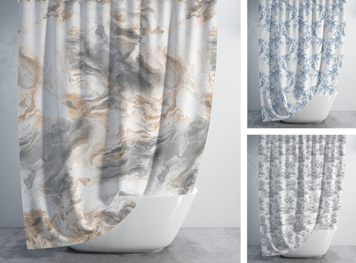 Bathroom fabric shower curtain - fabric,