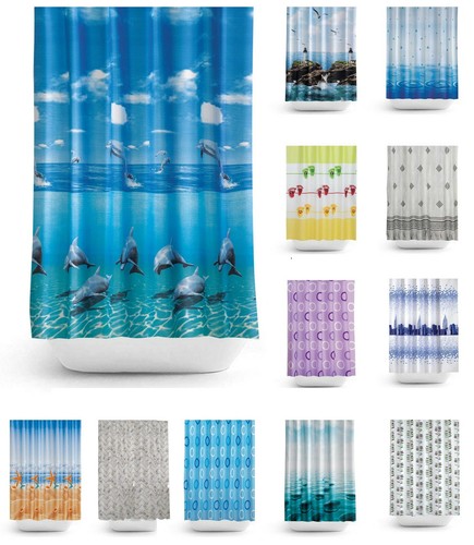 Bathroom fabric shower curtain - shower,