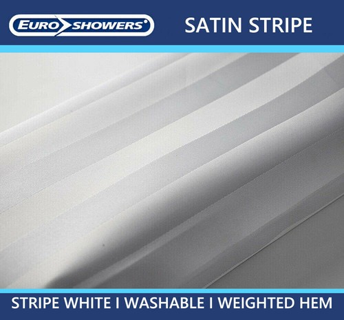 White satin stripe shower - white,