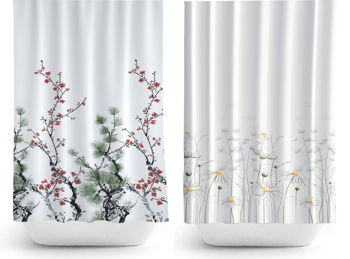 Floral fabric bathroom - fabric,