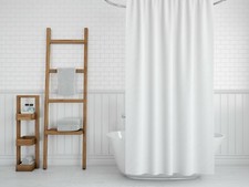 White Fabric Bathroom Shower