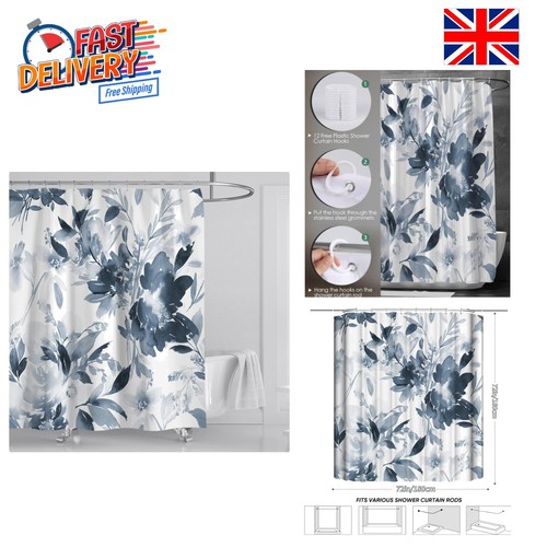Modern blue shower curtain - blue,