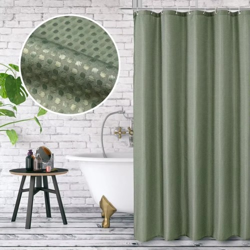 Plain waffle shower curtain - waffle,