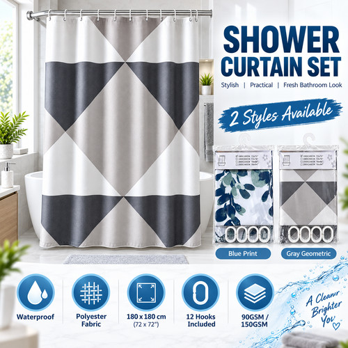 Printed bathroom shower - printed,
