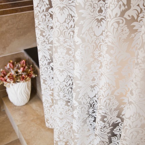 White shower curtain - white,
